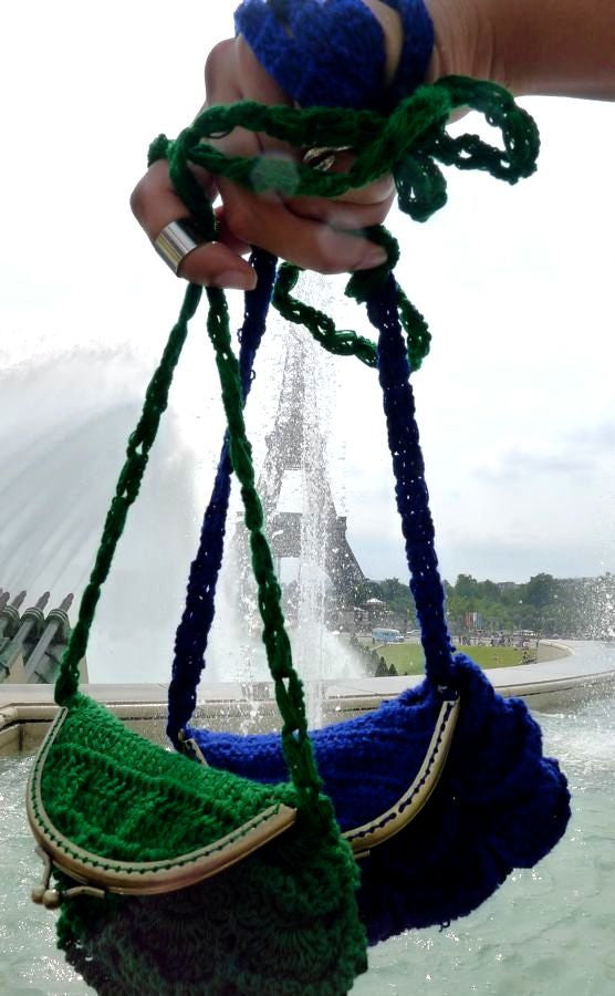 Blue/Green Handmade Crocheted Purse – FTWWL